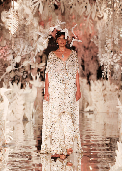 Embellished High-Low Kaftan Gown