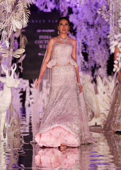Blush Pink Embroidered Lehenga Set