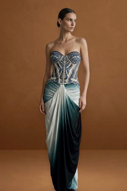 Embroidered Modal Satin Corset