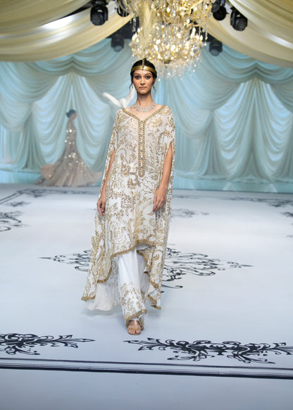 Ivory Embroidered Kaftan Set