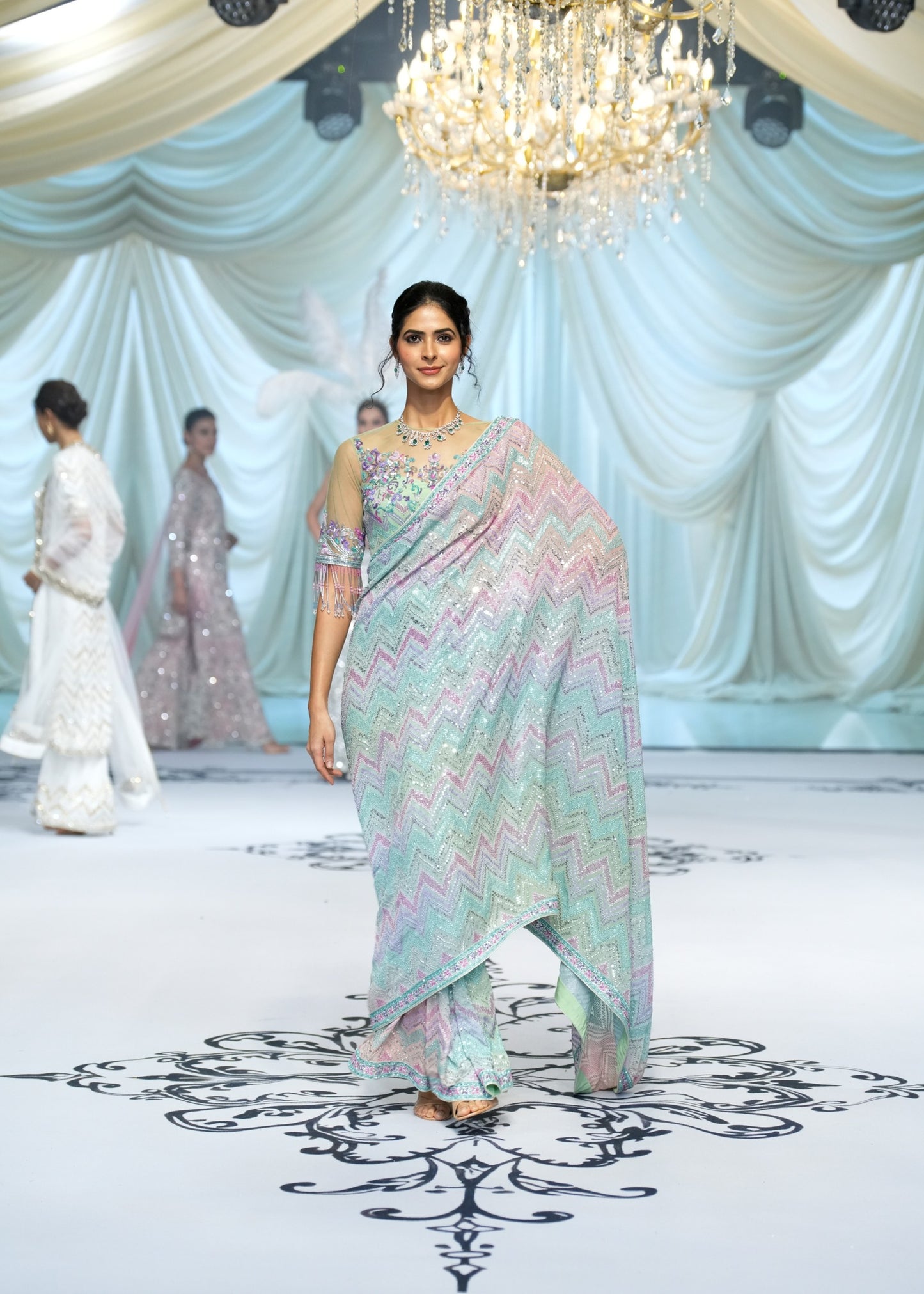 Pastel Chevron Saree