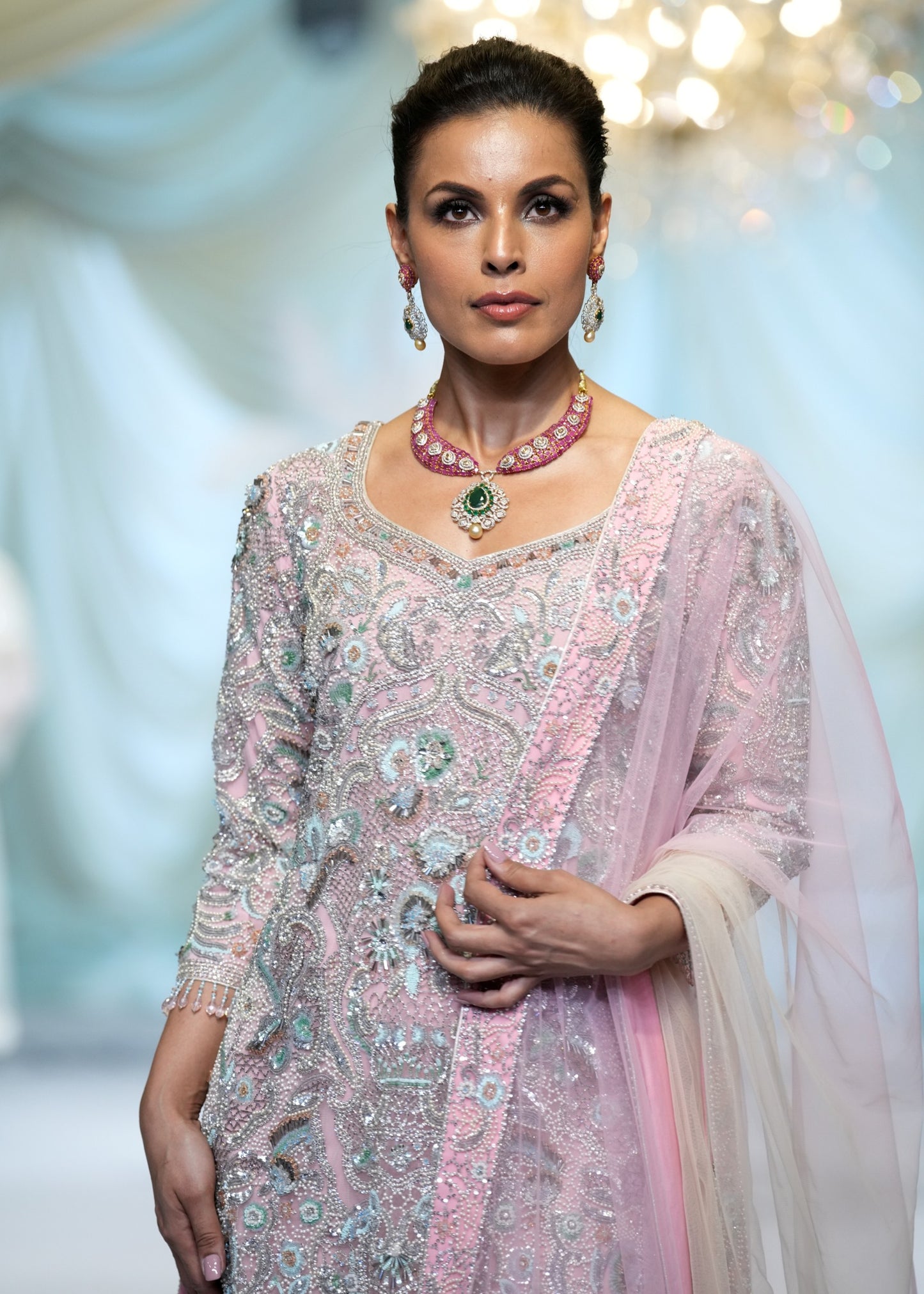 Blush Zardozi Embellished Sharara Set