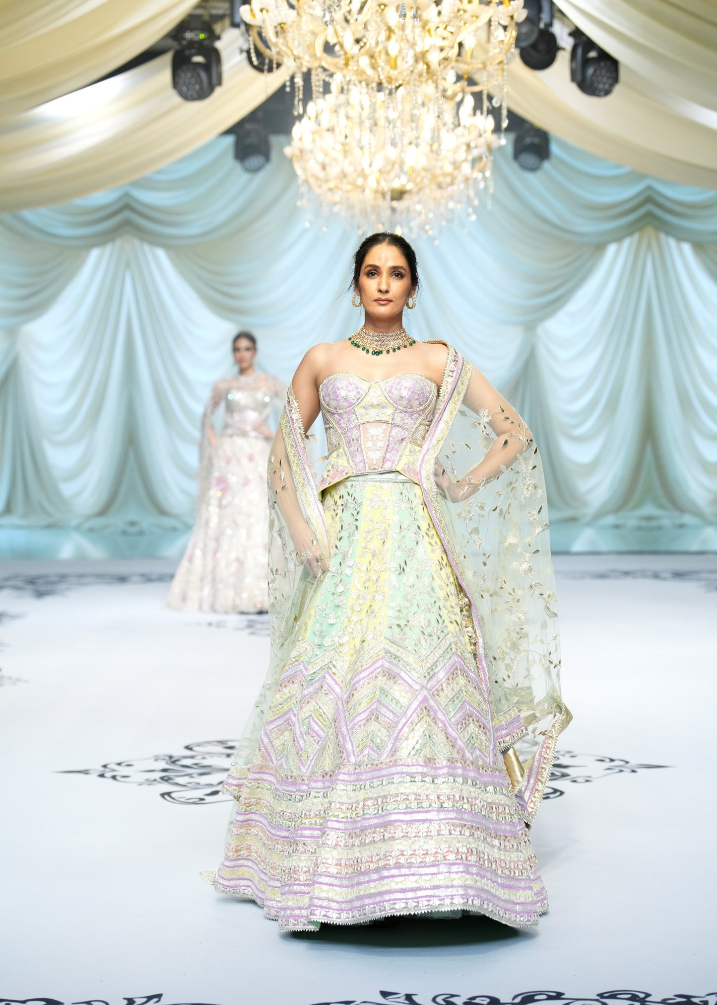 Pastel Chevron Lehenga Set