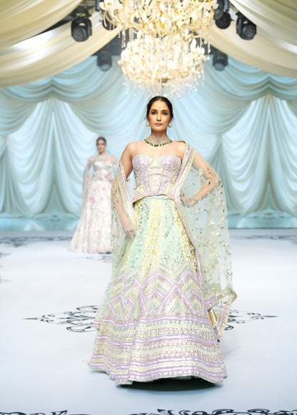 Pastel Chevron Lehenga Set