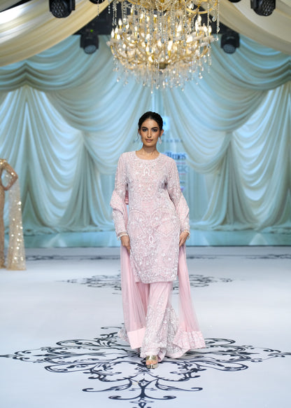 Blush Embroidered Sharara Set
