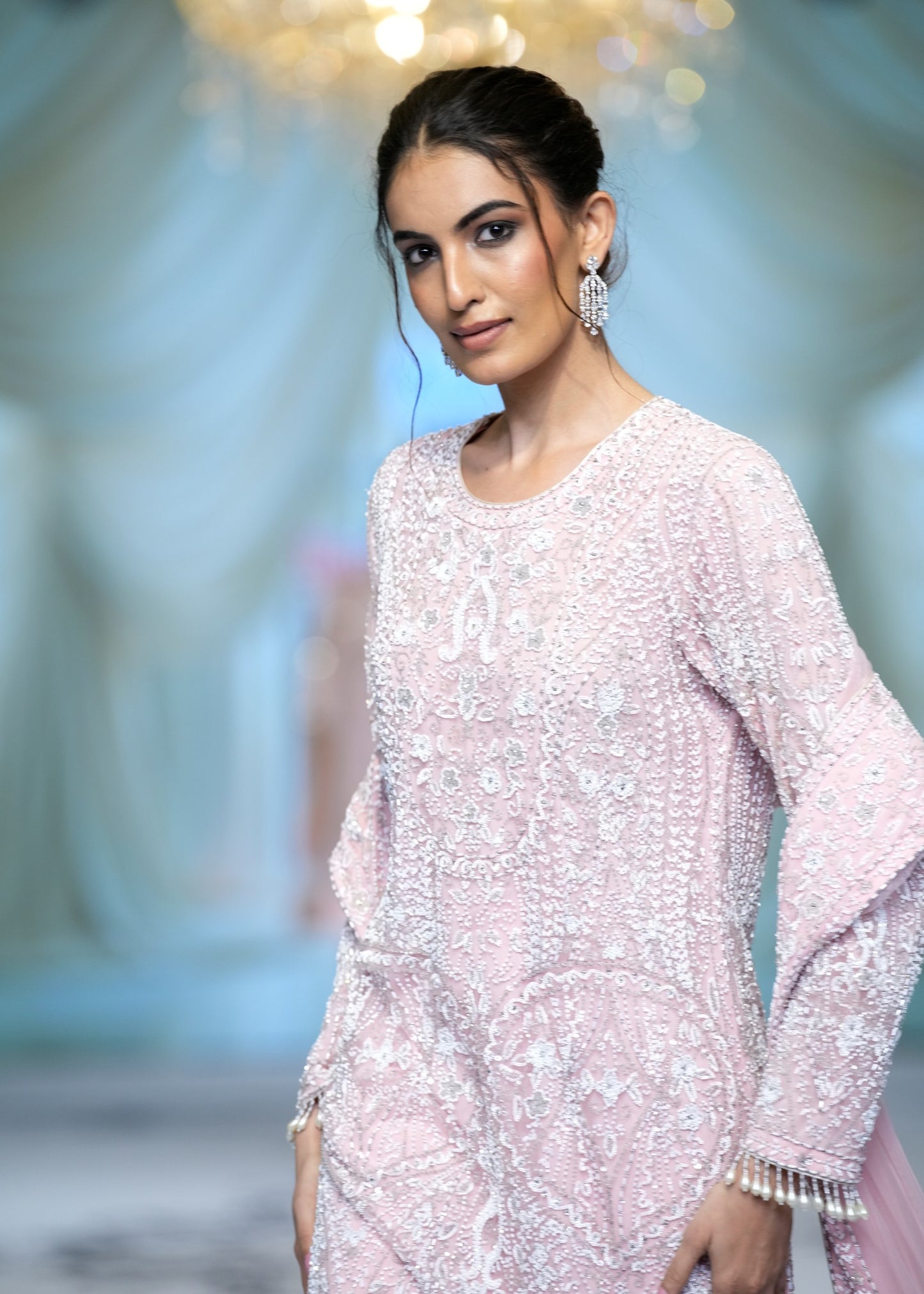 Blush Embroidered Sharara Set