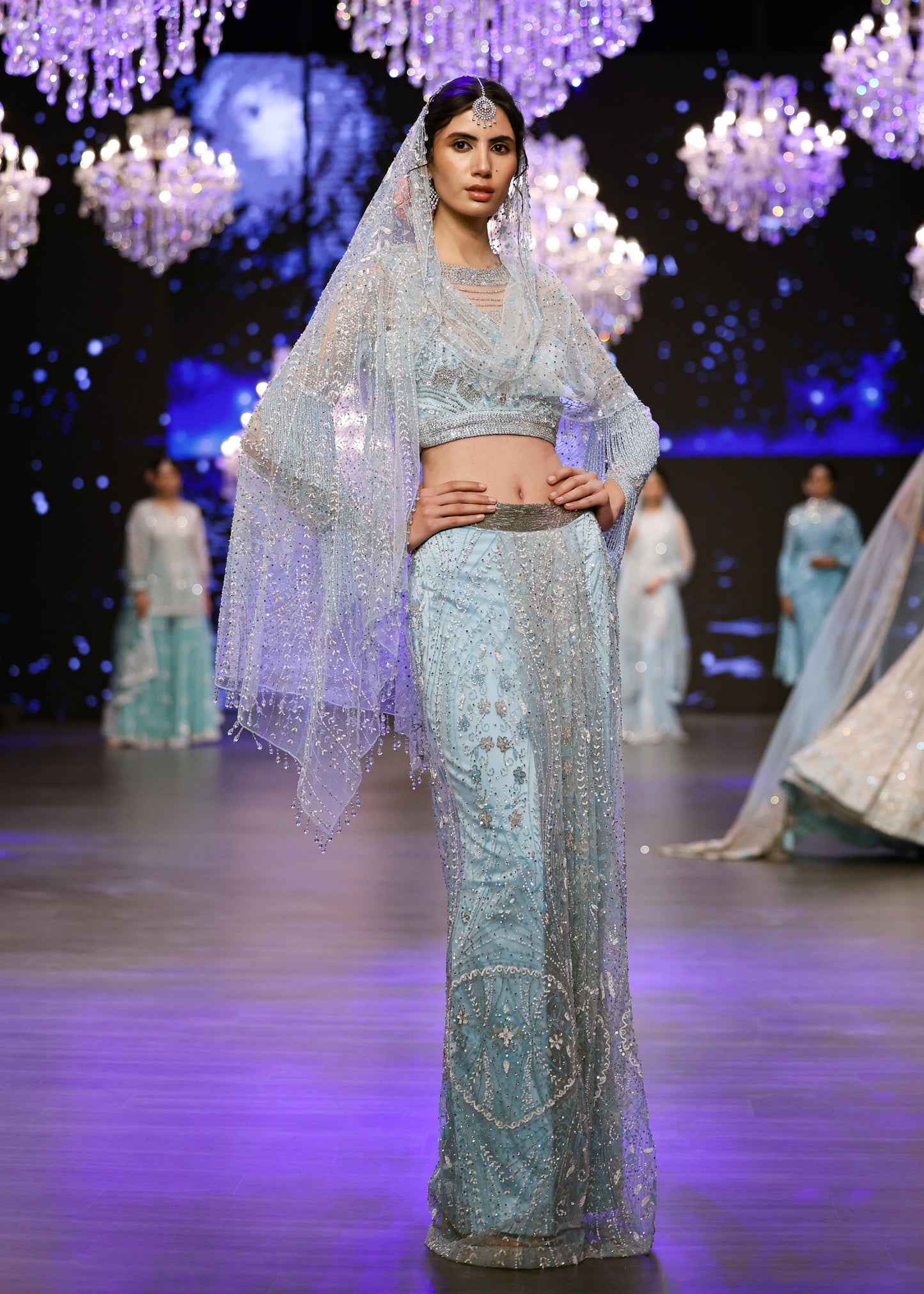 Ice Blue Drape Skirt