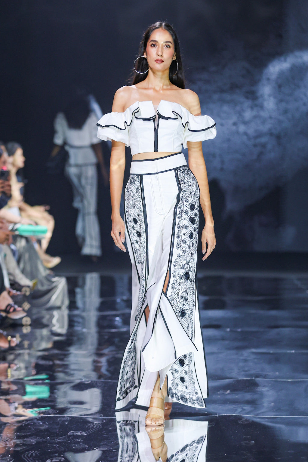 Ivory Ruffle Off-Shoulder Set