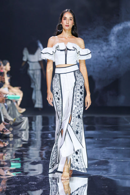 Ivory Ruffle Off-Shoulder Set