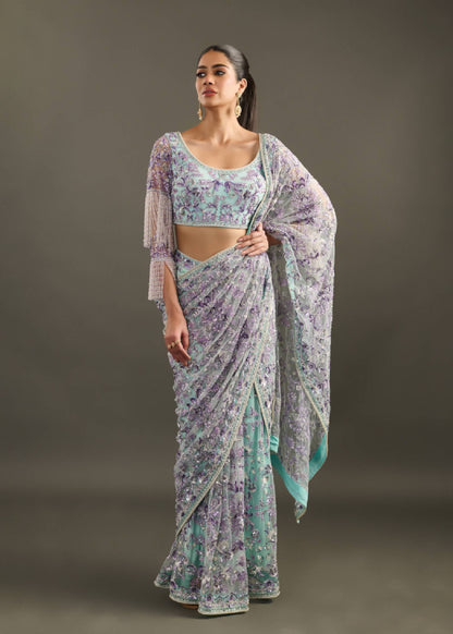 Lavender Multi-Toned Saree
