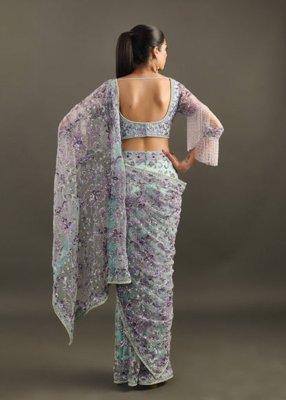 Lavender Multi-Toned Saree