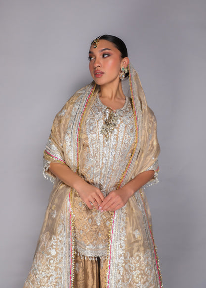 Gold Embroidered Kurta Set