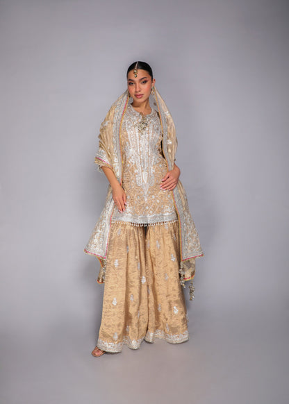 Gold Embroidered Kurta Set