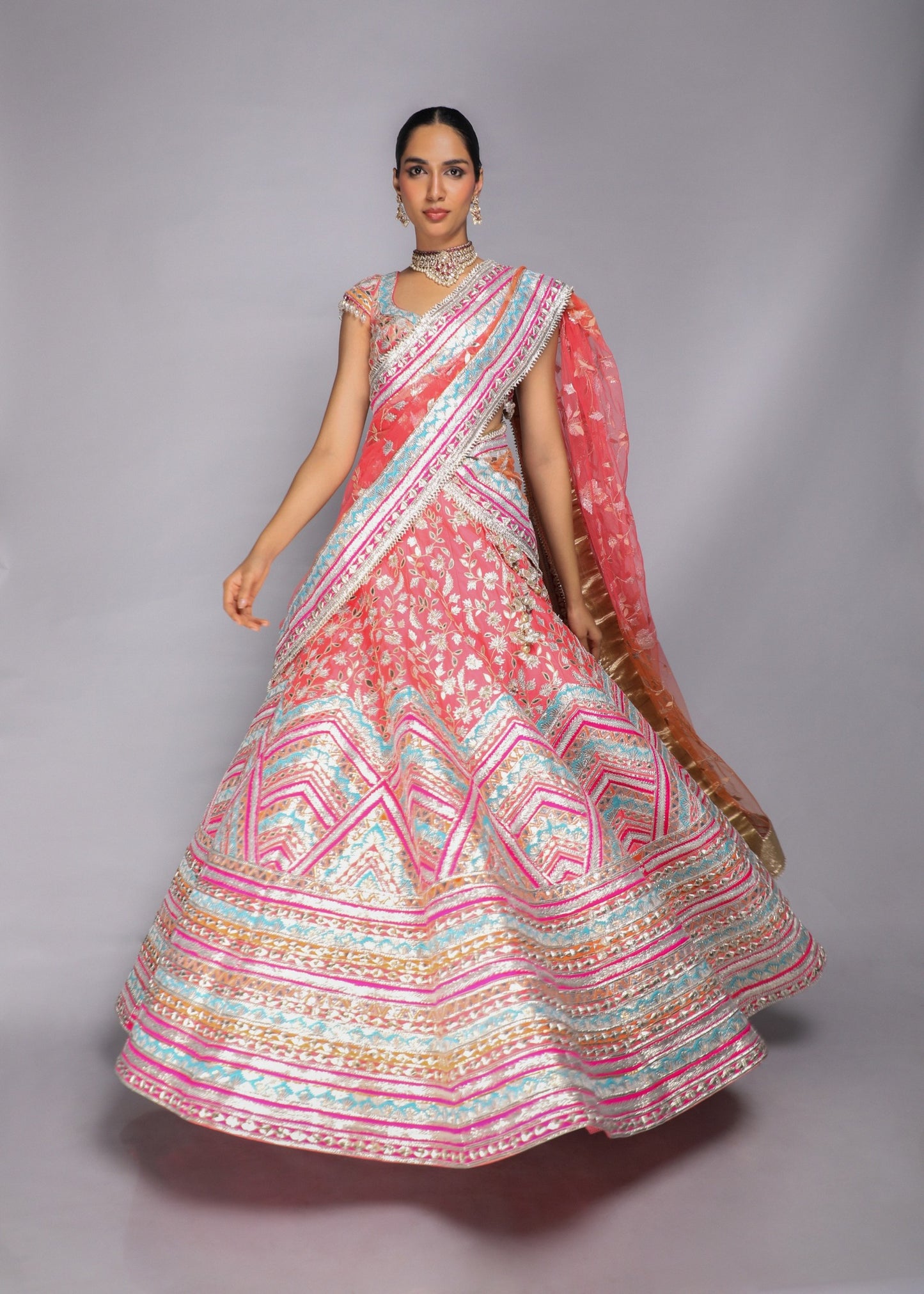 Gota Embroidered Lehenga Set