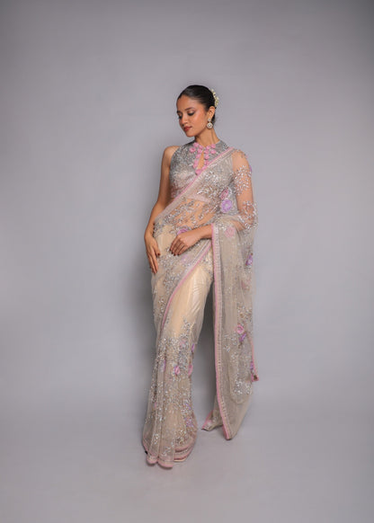 Blush Nude Embellished Saree