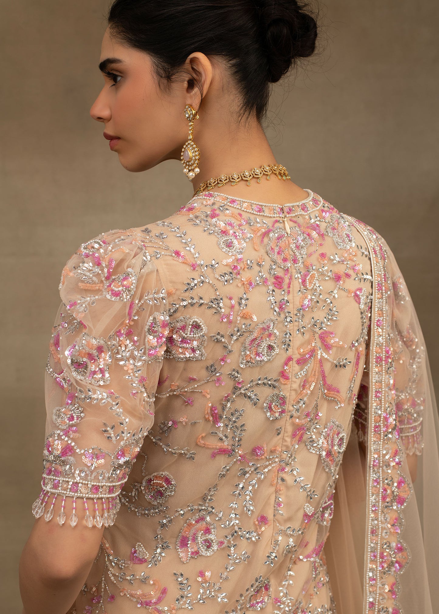 Blush Pink Embroidered Kurta and Palazzo Set with Dupatta