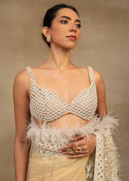 Champagne Ivory Saree