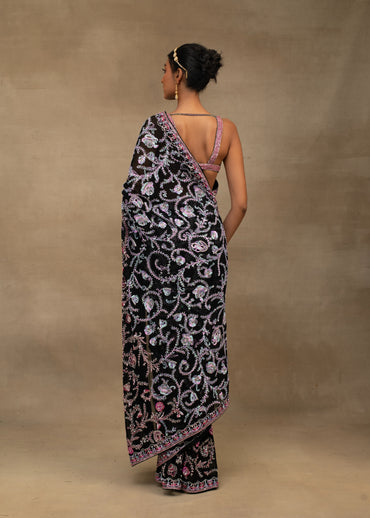 Black Paisley Saree with Blouse.