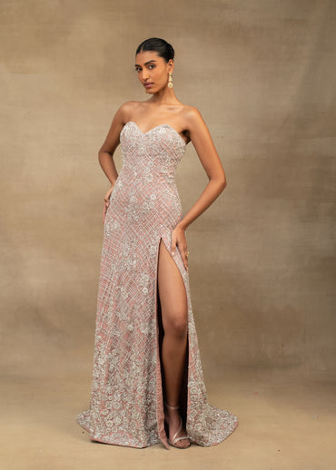 Blush Pink Strapless Gown