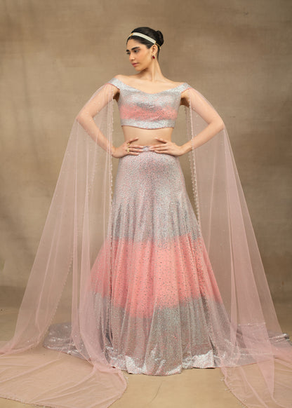 Swarovski Pink Lehenga Set