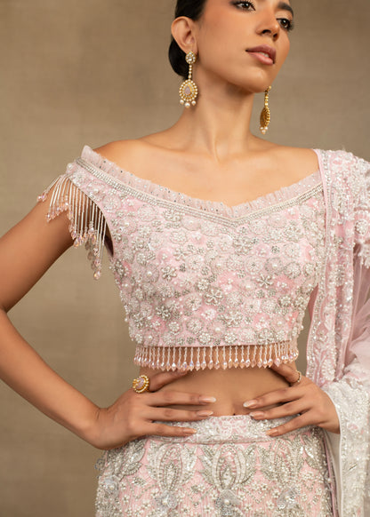 Mermaid style Blush Pink Lehenga Set