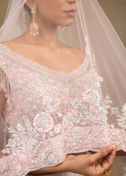 Mermaid style Blush Pink Lehenga Set